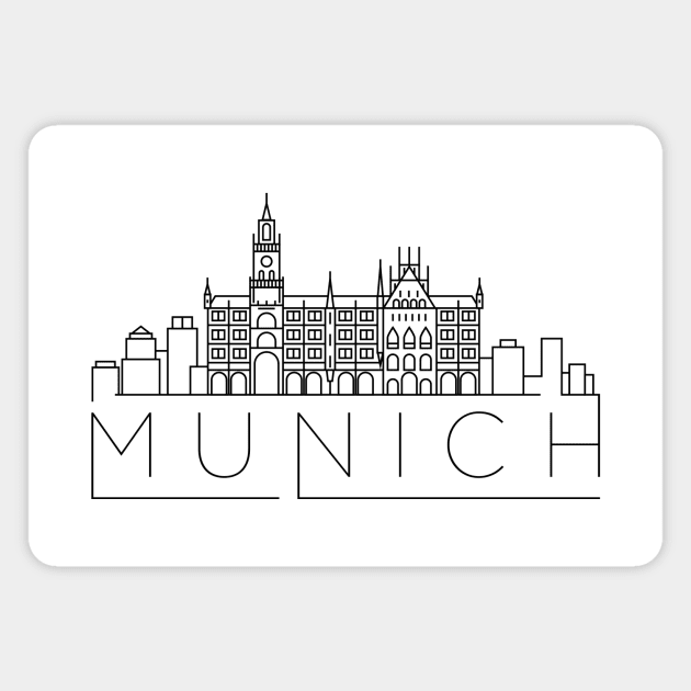 Munich Minimal Skyline Magnet by kursatunsal
